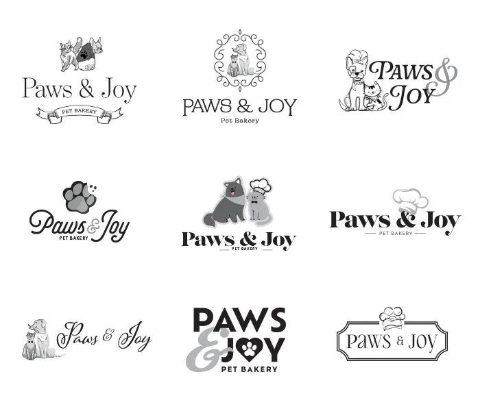 Paws & Joy - Custom Logo Design Concepts 1