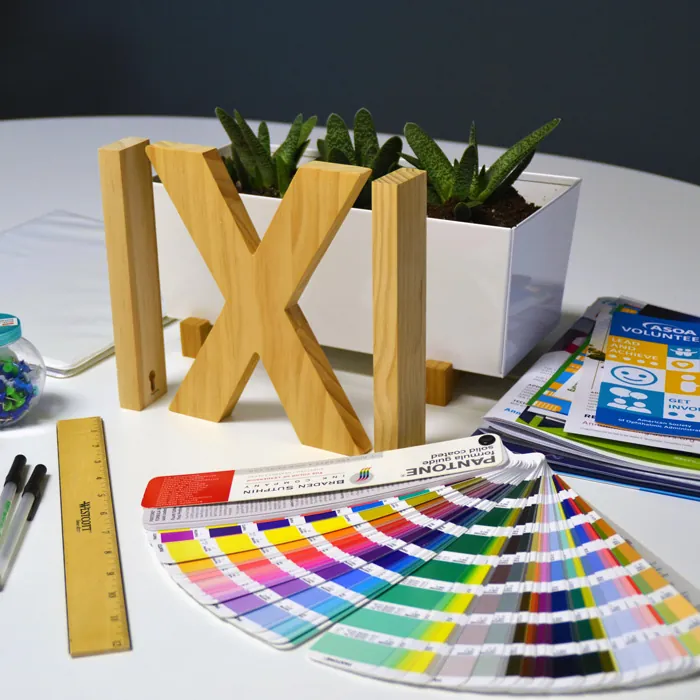Developing brand assets with color swatches